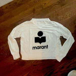 White Linen Isabel Marant Etoile long sleeve shirt. Velvet symbol. Xs but big